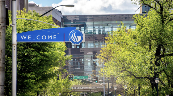 Welcome sign to Georgia State University