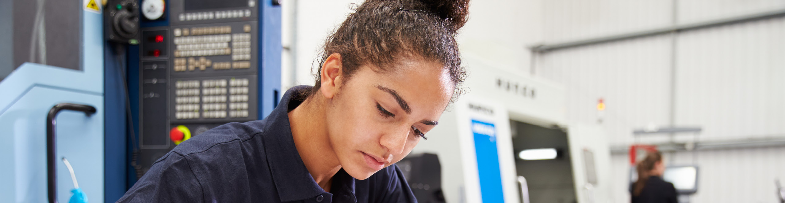 Woman working in an engineering lab