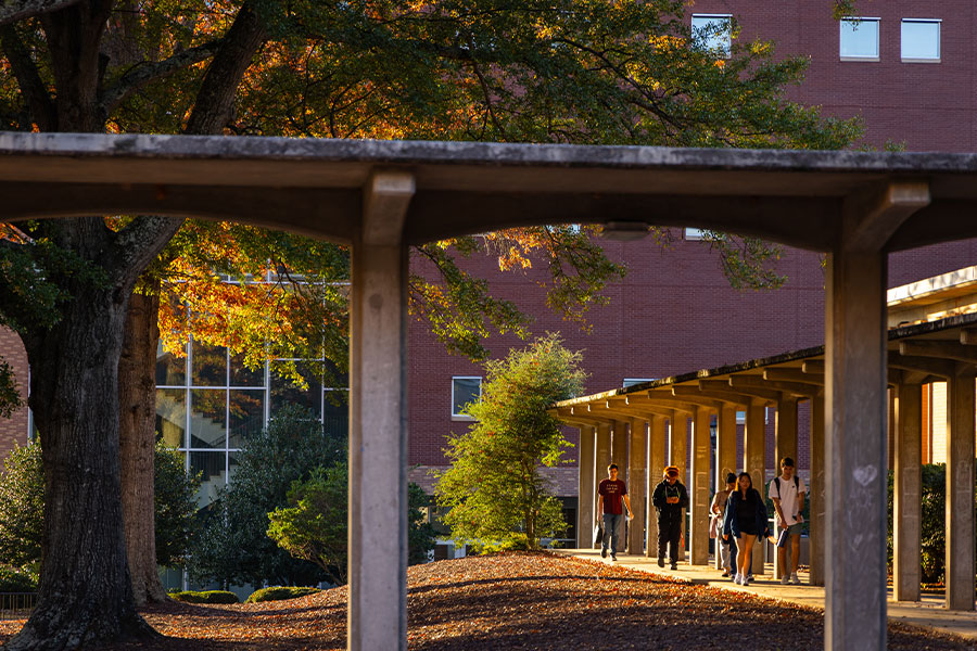 ksu students walking at the marietta campus.