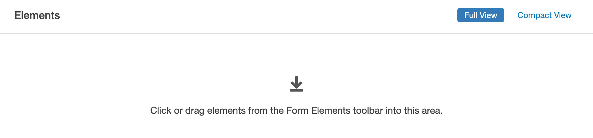 empty elements pane prompting to drag in elements