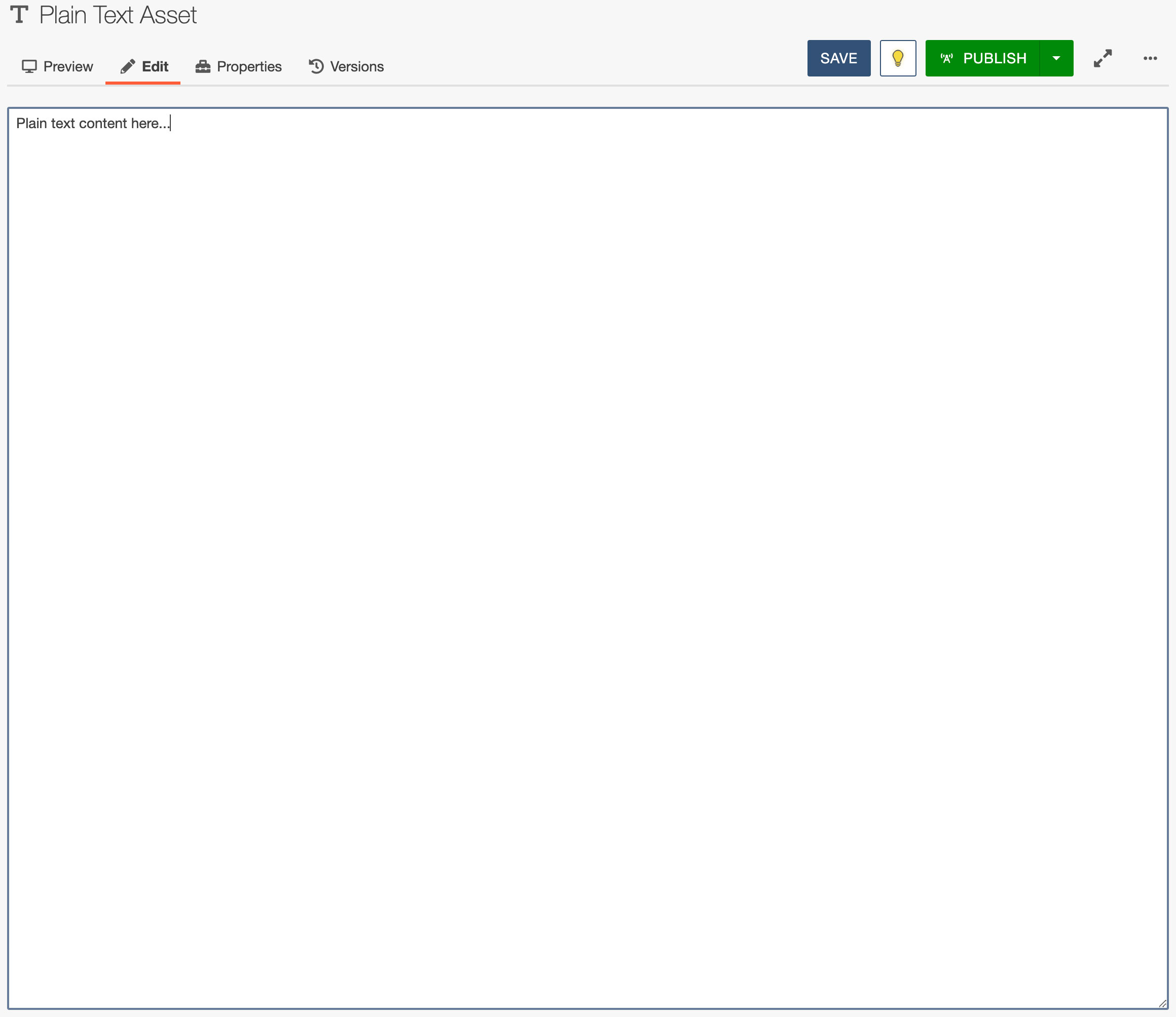 Plain Text Asset - CMS