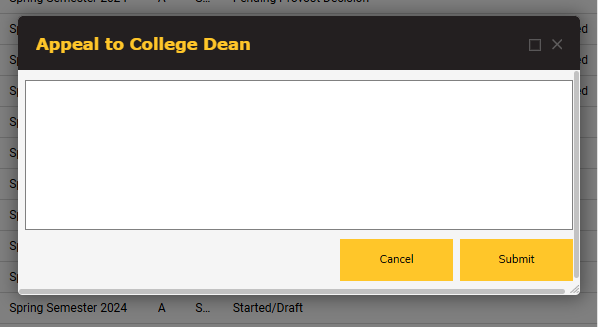 appeal to college dean screen