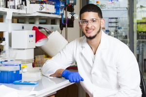 A researcher in the lab.