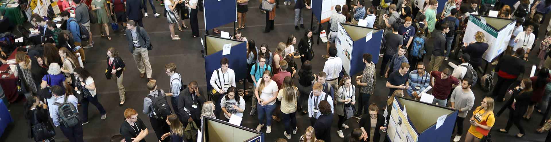 conference attendees from a birds eye view