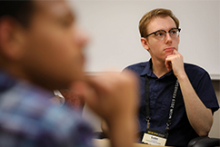 Two students sitting and Requesting a Student Organization Visit