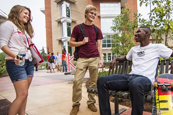 students on campus