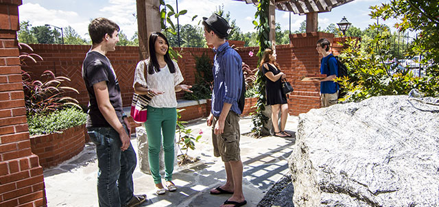 students on campus