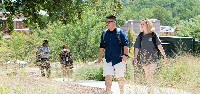 students walking