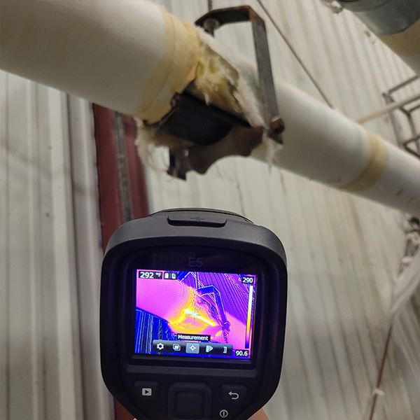 thermal image of pipe damage