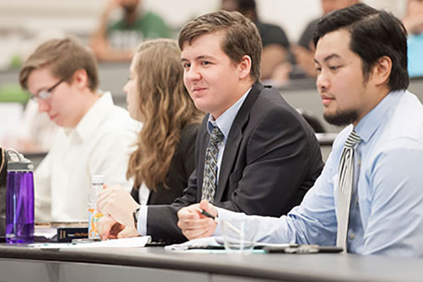 students in lecture classroom