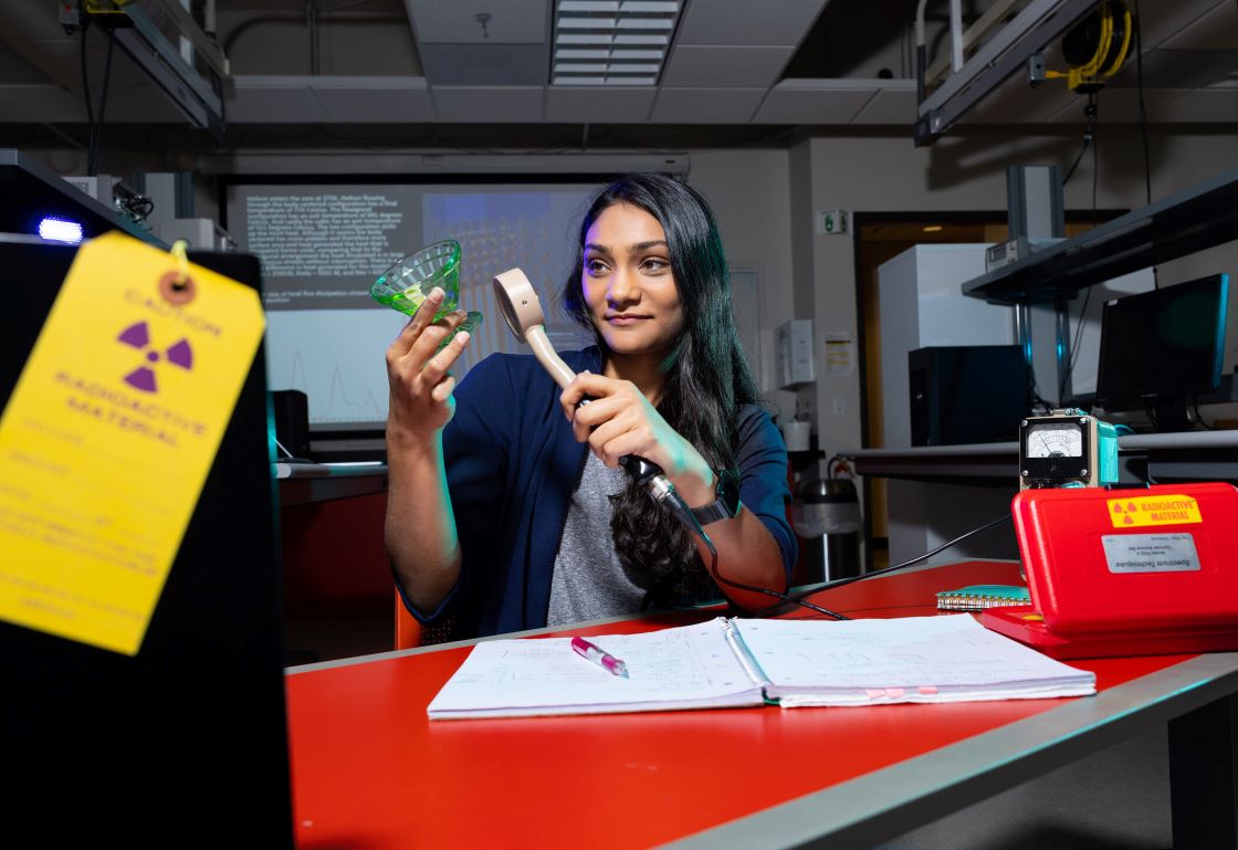 KSU SPCEET student working on a nuclear project