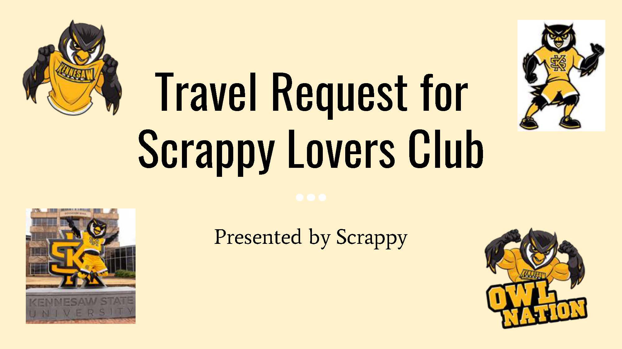 Travel Request for Scrappy Lovers Club / 